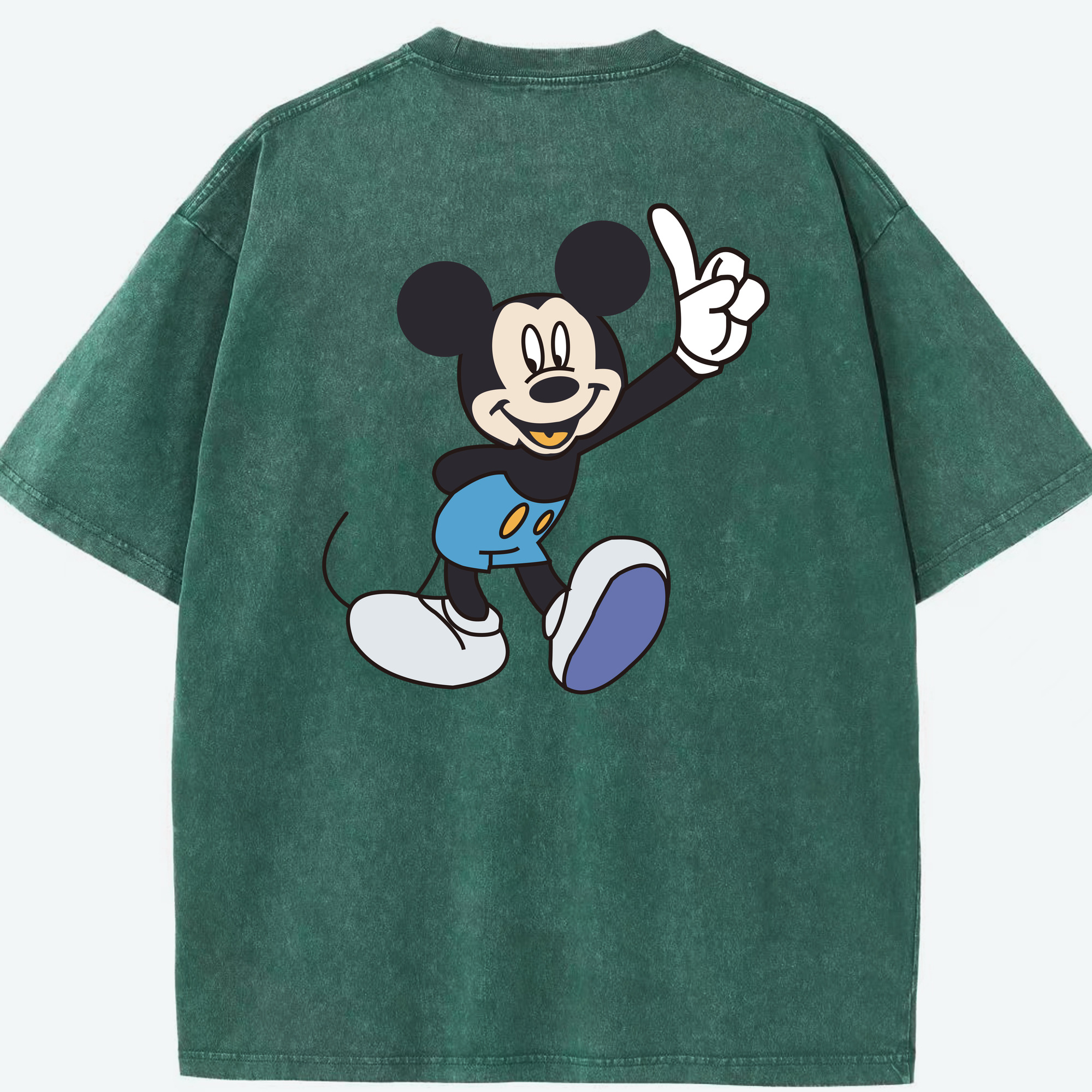 （画像用） ミッキーマウス Mickey Mouse 綿100% ヴィンテージ風 半袖Tシャツ（背面プリント）